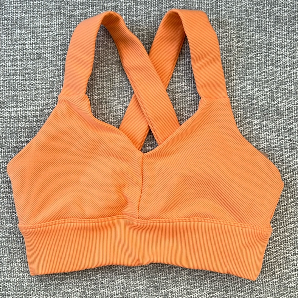 ALO Yoga Orange Cross-Back Sports Bra